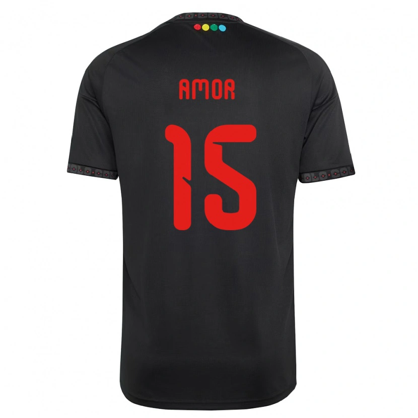 Danxen Kinder Emiliano Amor #15 Schwarz Rot Auswärtstrikot Trikot 2026/27 T-Shirt Österreich