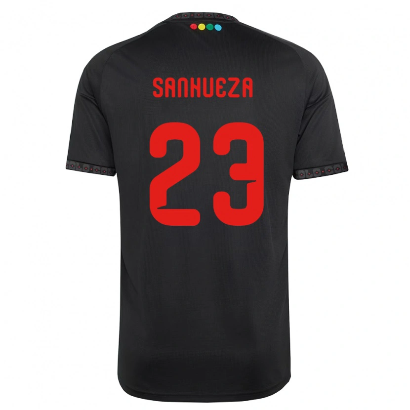 Danxen Kinder Nicol Sanhueza #23 Schwarz Rot Auswärtstrikot Trikot 2026/27 T-Shirt Österreich