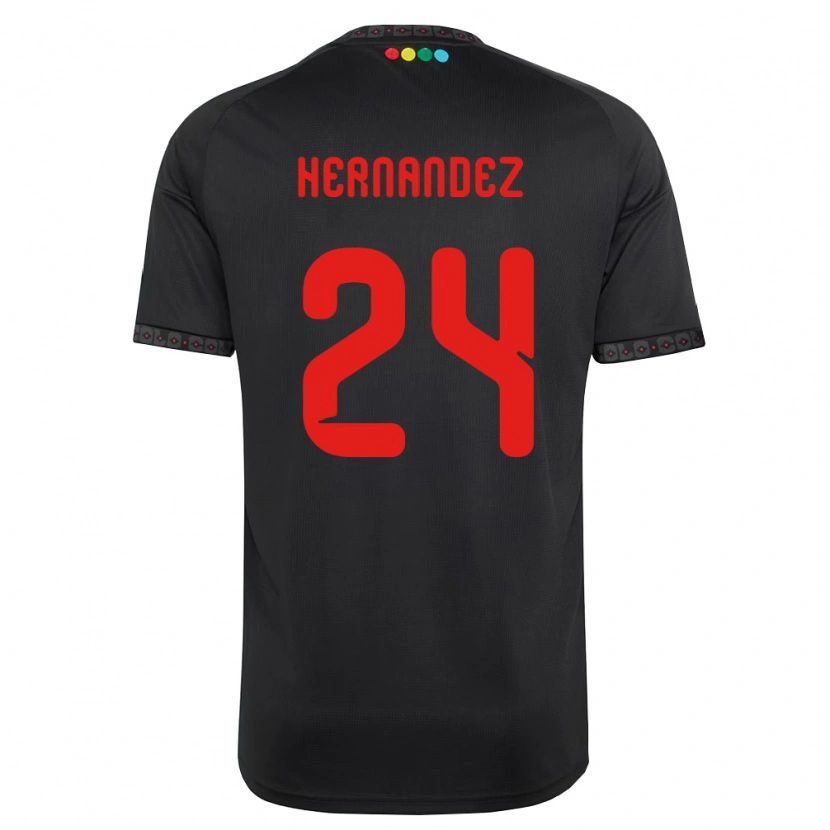 Danxen Kinder Leandro Hernández #24 Schwarz Rot Auswärtstrikot Trikot 2026/27 T-Shirt Österreich