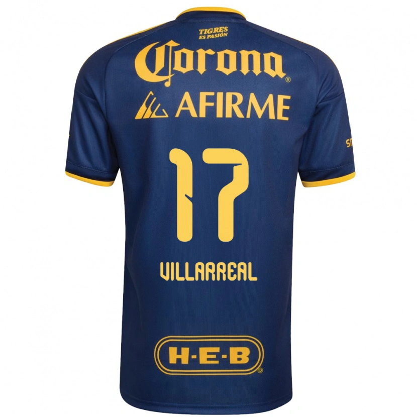 Danxen Kinder Natalia Villarreal #17 Königsblau Gelb Auswärtstrikot Trikot 2026/27 T-Shirt Österreich