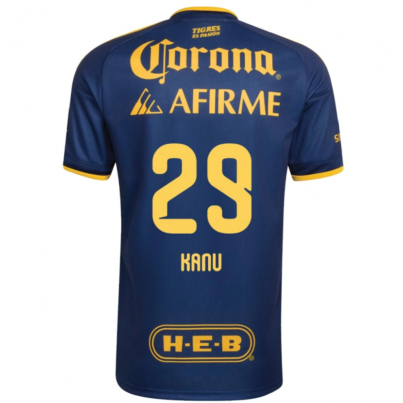 Danxen Kinder Uchenna Kanu #29 Königsblau Gelb Auswärtstrikot Trikot 2026/27 T-Shirt Österreich