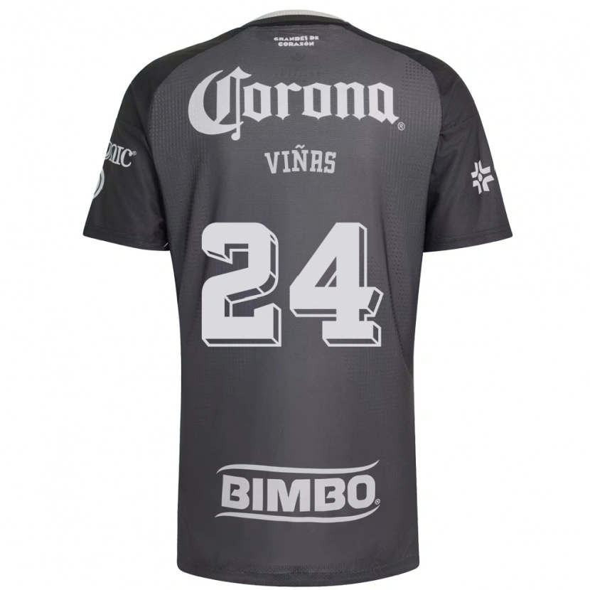 Danxen Kinder Federico Viñas #24 Grau Weiß Schwarz Auswärtstrikot Trikot 2026/27 T-Shirt Österreich