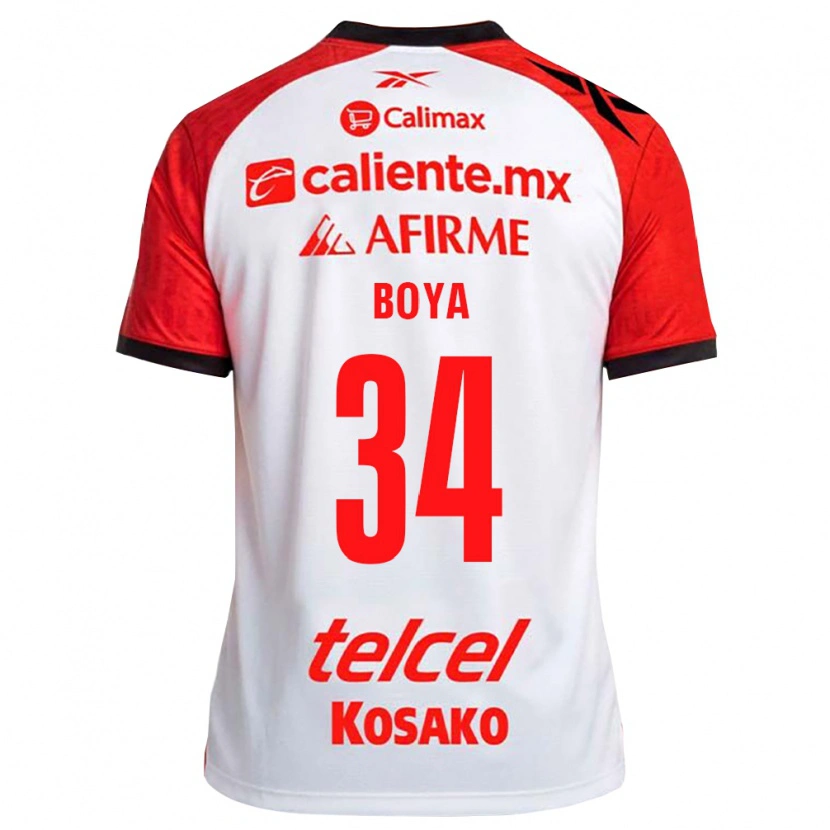 Danxen Kinder Frank Boya #34 Weiß Schwarz Rot Auswärtstrikot Trikot 2026/27 T-Shirt Österreich