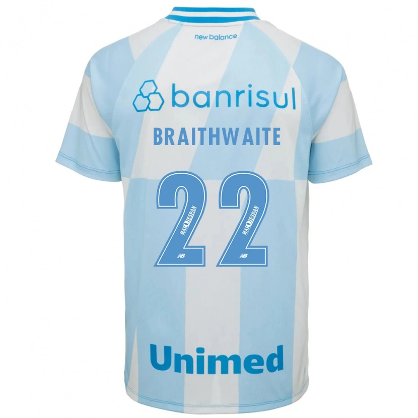 Danxen Kinder Martin Braithwaite #22 Hellblau Weiß Auswärtstrikot Trikot 2026/27 T-Shirt Österreich