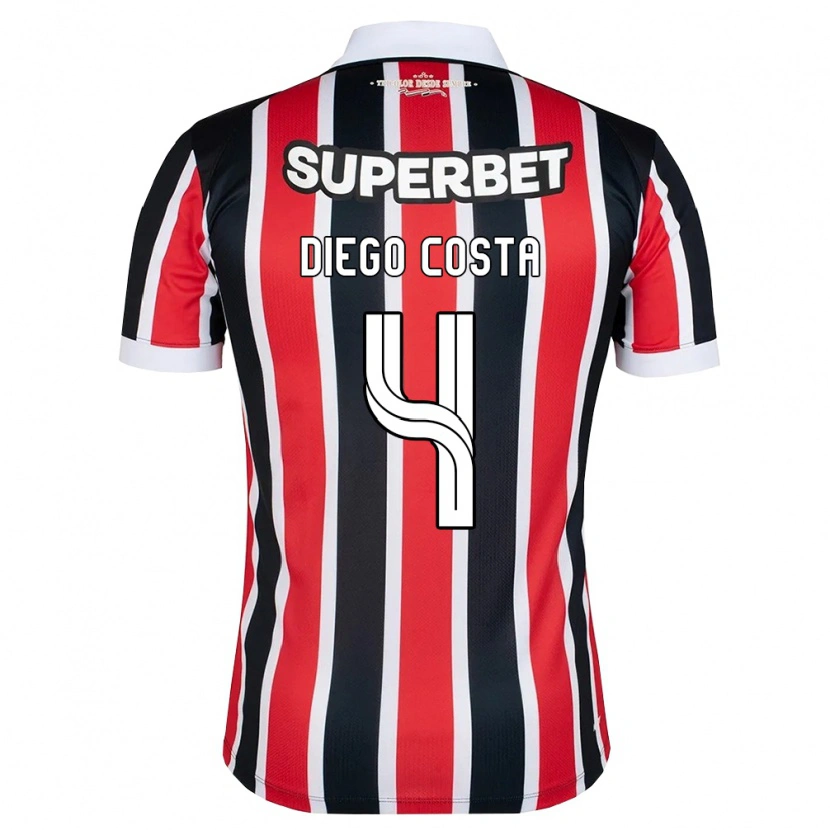 Danxen Kinder Diego Costa #4 Rot Weiß Schwarz Auswärtstrikot Trikot 2026/27 T-Shirt Österreich