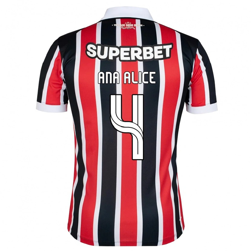 Danxen Kinder Ana Alice Luciano Da Silva #4 Rot Weiß Schwarz Auswärtstrikot Trikot 2026/27 T-Shirt Österreich