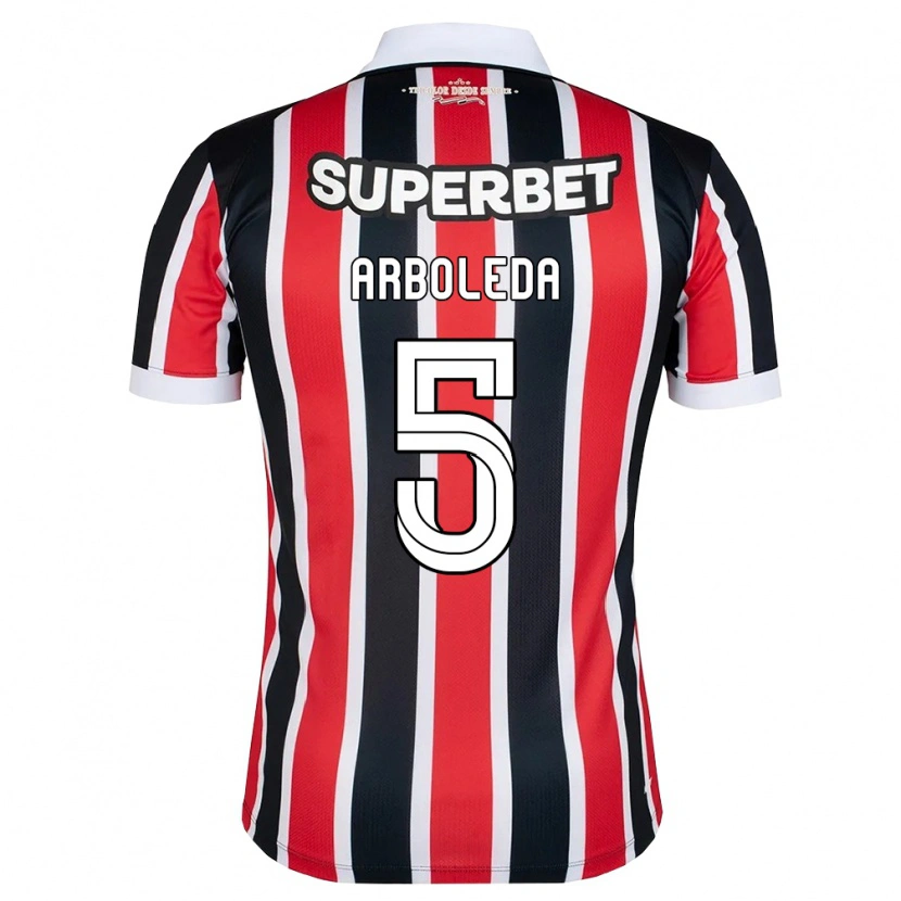 Danxen Kinder Robert Arboleda #5 Rot Weiß Schwarz Auswärtstrikot Trikot 2026/27 T-Shirt Österreich