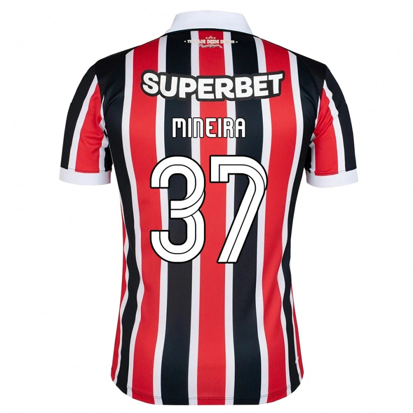 Danxen Kinder Rafa Mineira #37 Rot Weiß Schwarz Auswärtstrikot Trikot 2026/27 T-Shirt Österreich