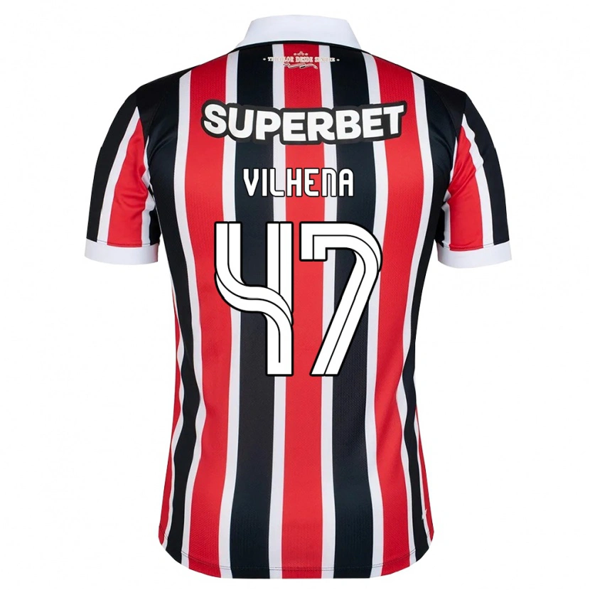 Danxen Kinder Pedro Vilhena #47 Rot Weiß Schwarz Auswärtstrikot Trikot 2026/27 T-Shirt Österreich