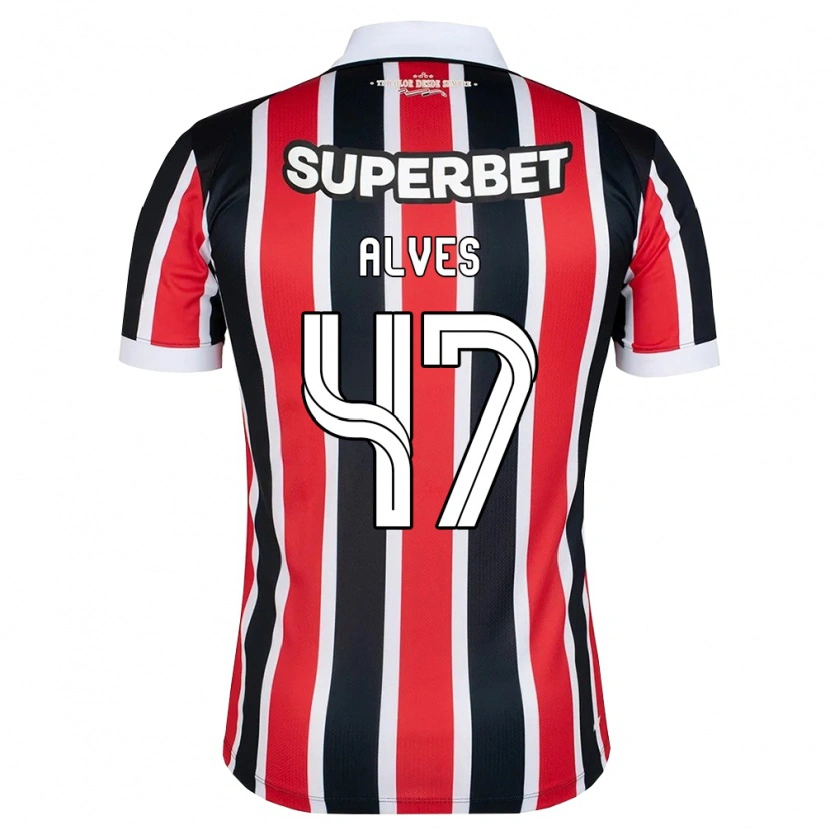 Danxen Kinder Matheus Alves #47 Rot Weiß Schwarz Auswärtstrikot Trikot 2026/27 T-Shirt Österreich