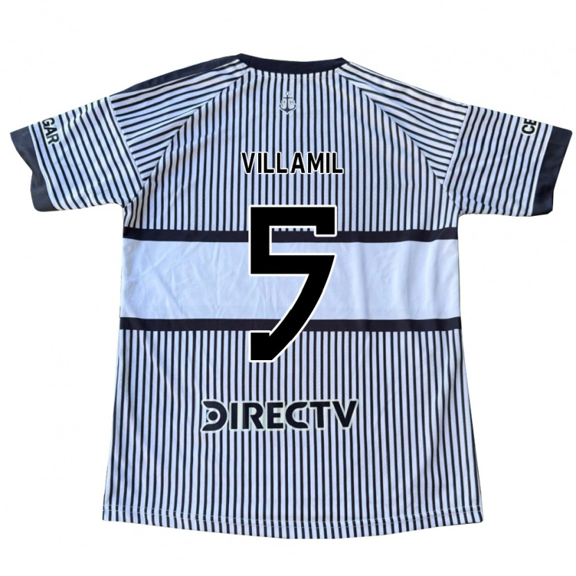 Danxen Kinder Martín Villamil #5 Weiß Schwarz Gelb Auswärtstrikot Trikot 2026/27 T-Shirt Österreich