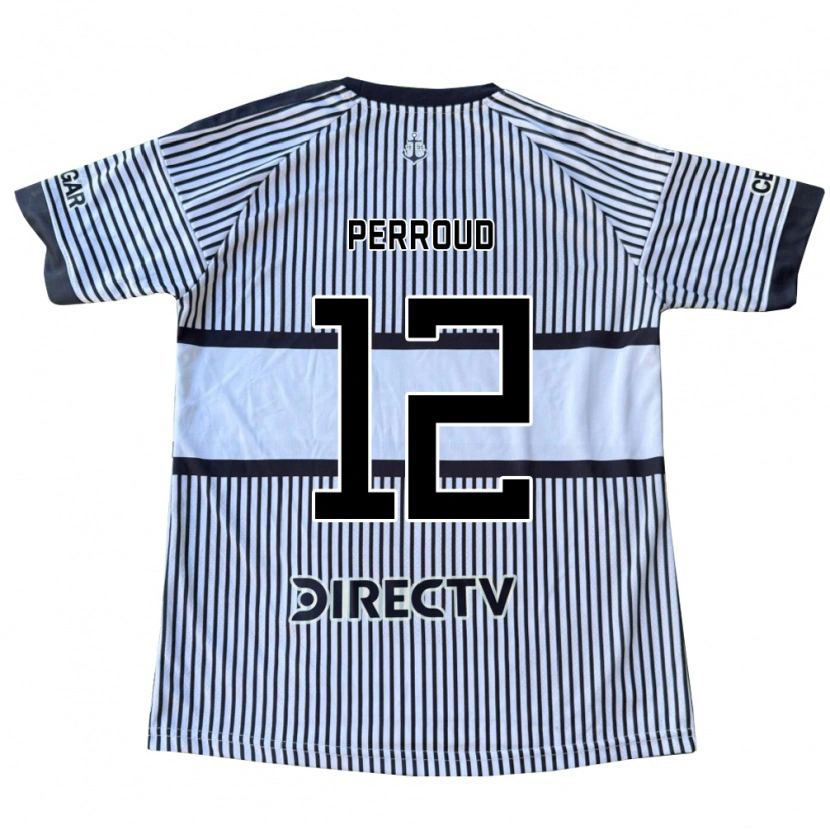 Danxen Kinder Valentín Perroud #12 Weiß Schwarz Gelb Auswärtstrikot Trikot 2026/27 T-Shirt Österreich