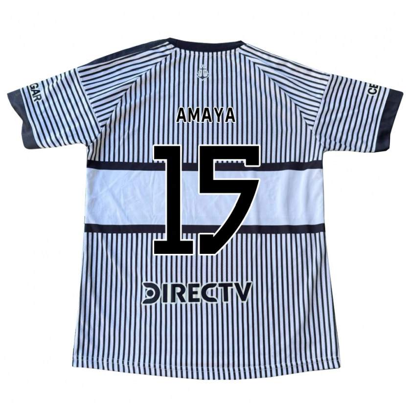 Danxen Kinder Facundo Amaya #15 Weiß Schwarz Gelb Auswärtstrikot Trikot 2026/27 T-Shirt Österreich