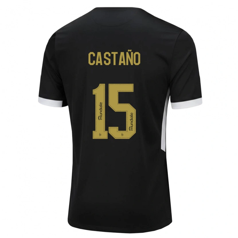 Danxen Kinder Kevin Castaño #15 Schwarz Weiß Gelb Heimtrikot Trikot 2026/27 T-Shirt Österreich
