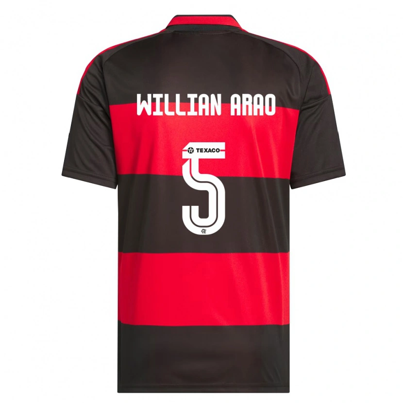 Danxen Herren Willian Arao #5 Rot Schwarz Weiß Heimtrikot Trikot 2026/27 T-Shirt Österreich