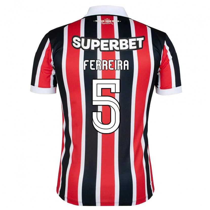 Danxen Herren Matheus Ferreira #5 Rot Weiß Schwarz Auswärtstrikot Trikot 2026/27 T-Shirt Österreich