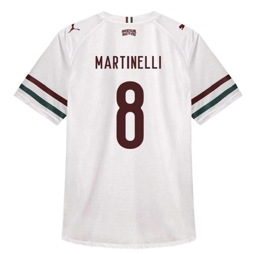 Danxen Herren Matheus Martinelli Lima #8 Weiß Grün Burgund Auswärtstrikot Trikot 2026/27 T-Shirt Österreich