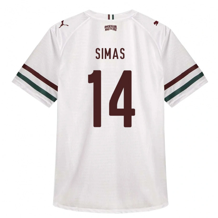 Danxen Herren Léo Simas #14 Weiß Grün Burgund Auswärtstrikot Trikot 2026/27 T-Shirt Österreich