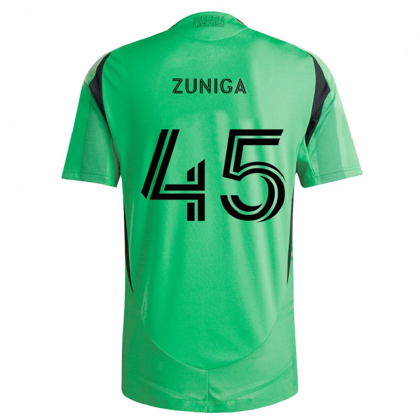 Danxen Kinder Abner Zuñiga #45 Smaragdgrün Schwarz Heimtrikot Trikot 2026/27 T-Shirt Österreich