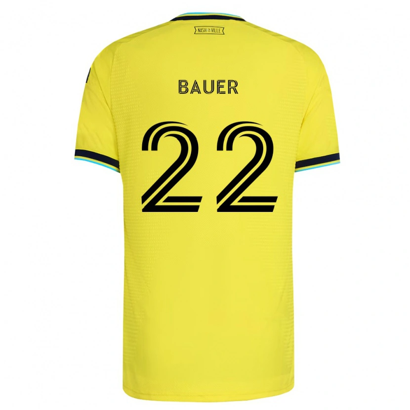 Danxen Kinder Josh Bauer #22 Hellgelb Marineblau Heimtrikot Trikot 2026/27 T-Shirt Österreich