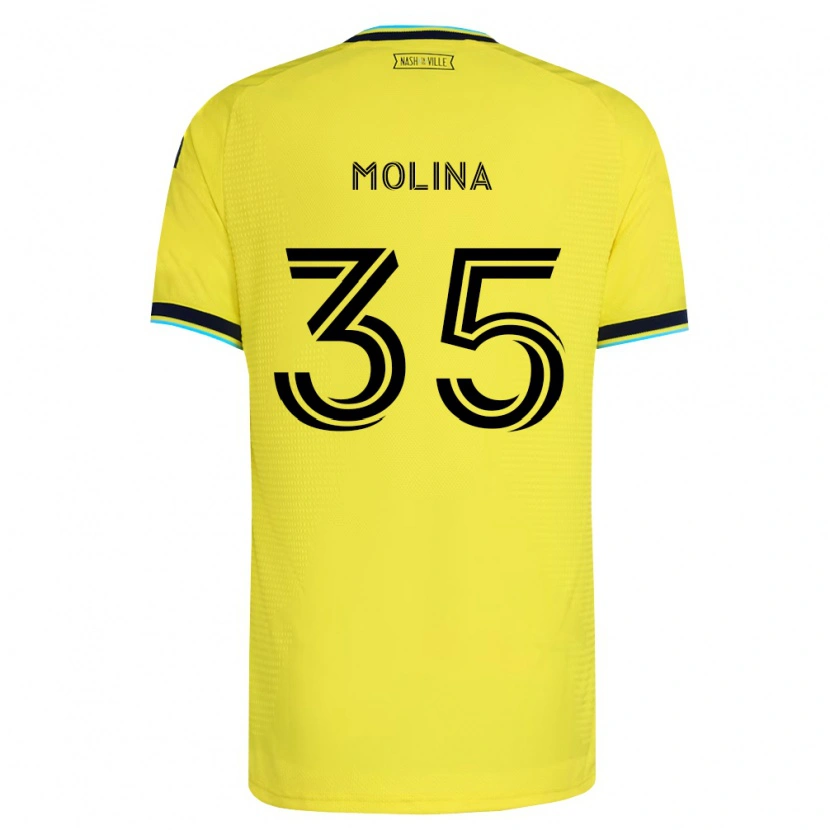 Danxen Kinder Malachi Molina #35 Hellgelb Marineblau Heimtrikot Trikot 2026/27 T-Shirt Österreich