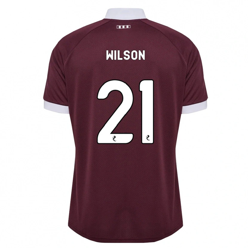 Danxen Kinder James Wilson #21 Burgunder Weiß Heimtrikot Trikot 2026/27 T-Shirt Österreich