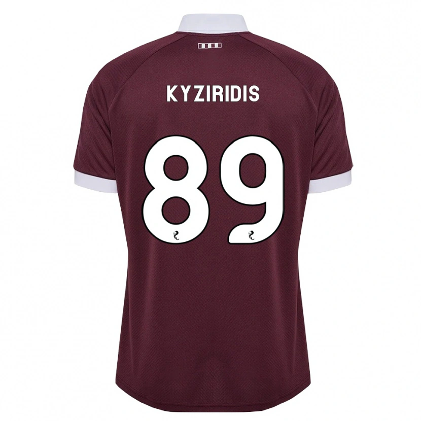 Danxen Kinder Alexandros Kyziridis #89 Burgunder Weiß Heimtrikot Trikot 2026/27 T-Shirt Österreich