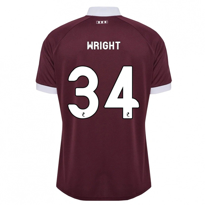 Danxen Kinder Kieran Wright #34 Burgunder Weiß Heimtrikot Trikot 2026/27 T-Shirt Österreich