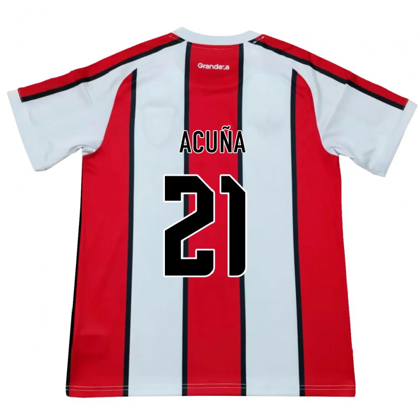 Danxen Kinder Marcos Acuña #21 Weiß Rot Schwarz Auswärtstrikot Trikot 2026/27 T-Shirt Österreich