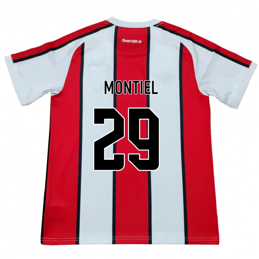 Danxen Kinder Gonzalo Montiel #29 Weiß Rot Schwarz Auswärtstrikot Trikot 2026/27 T-Shirt Österreich