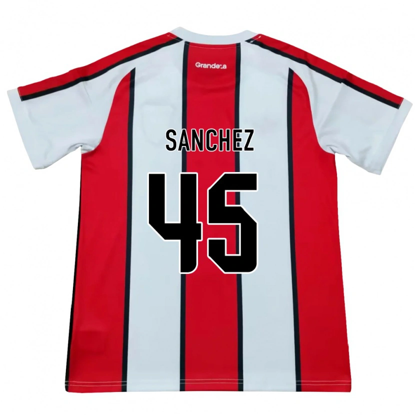 Danxen Kinder Sebastián Sánchez #45 Weiß Rot Schwarz Auswärtstrikot Trikot 2026/27 T-Shirt Österreich