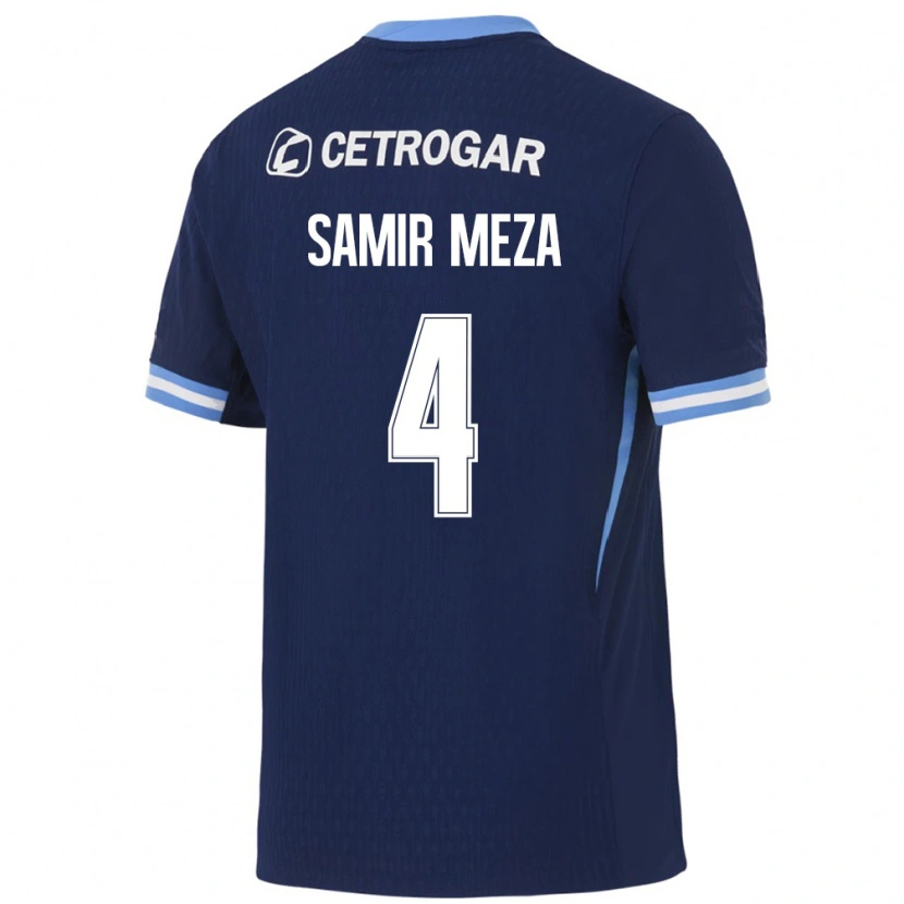 Danxen Kinder Samir Meza #4 Königsblau Hellblau Weiß Auswärtstrikot Trikot 2026/27 T-Shirt Österreich