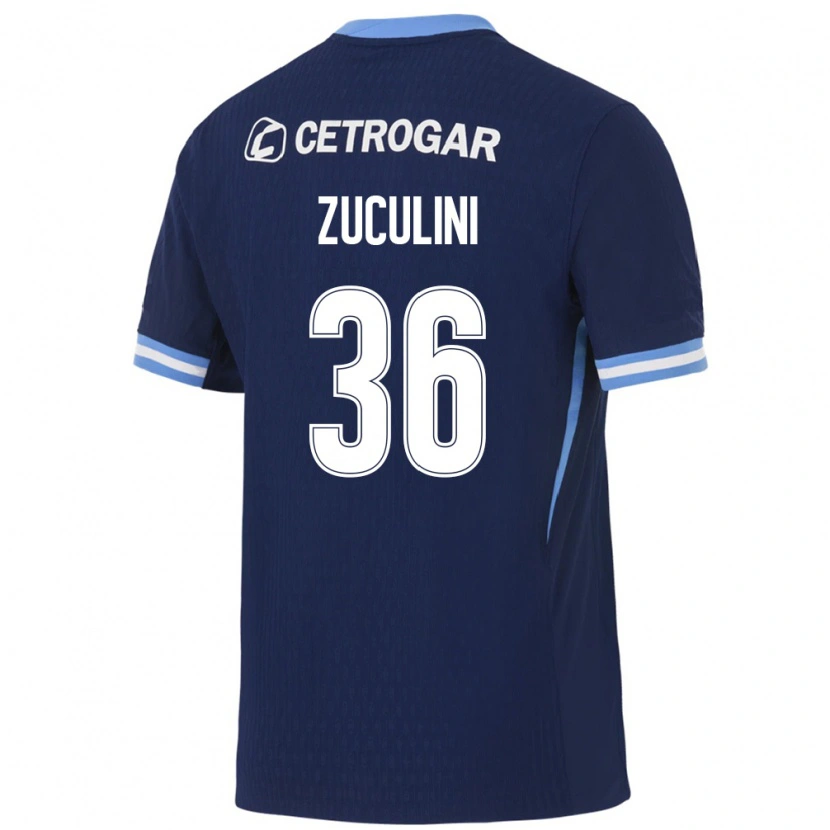 Danxen Kinder Bruno Zuculini #36 Königsblau Hellblau Weiß Auswärtstrikot Trikot 2026/27 T-Shirt Österreich