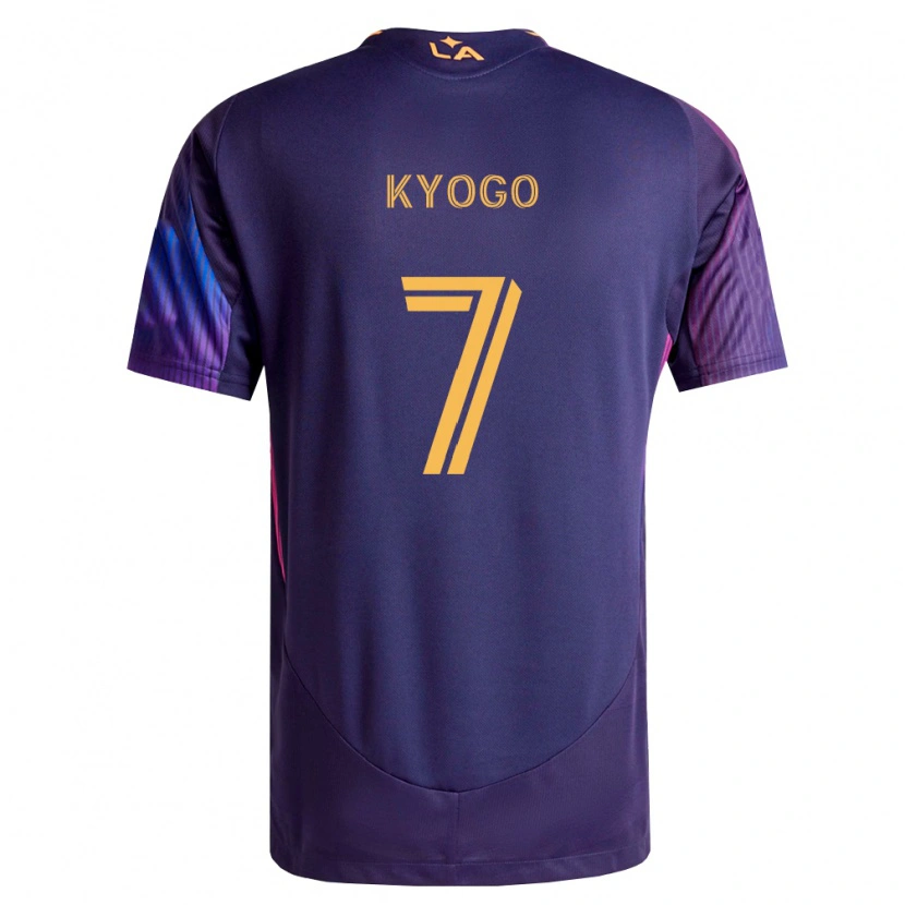 Danxen Kinder Kyogo Furuhashi #7 Tiefviolett Gelb Auswärtstrikot Trikot 2026/27 T-Shirt Österreich