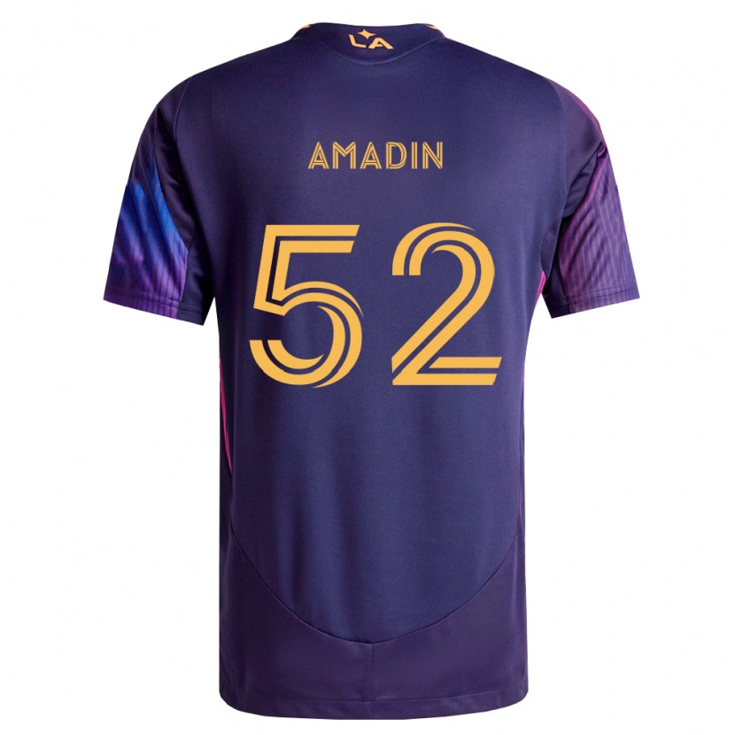 Danxen Kinder Elijah Amadin #52 Tiefviolett Gelb Auswärtstrikot Trikot 2026/27 T-Shirt Österreich