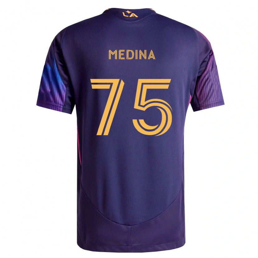Danxen Kinder Aaron Medina #75 Tiefviolett Gelb Auswärtstrikot Trikot 2026/27 T-Shirt Österreich