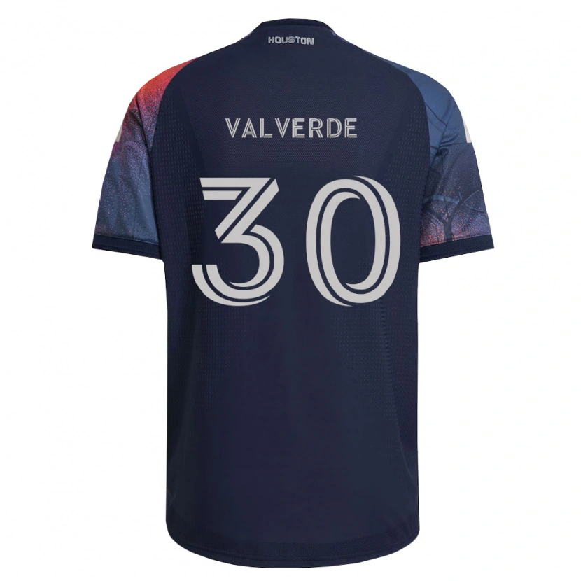 Danxen Kinder Jefferson Valverde #30 Tiefblau Weiß Orange Auswärtstrikot Trikot 2026/27 T-Shirt Österreich