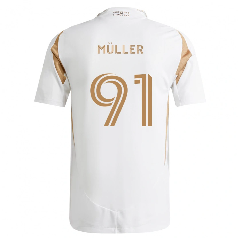 Danxen Kinder Luis Müller #91 Weiß Braun Auswärtstrikot Trikot 2026/27 T-Shirt Österreich