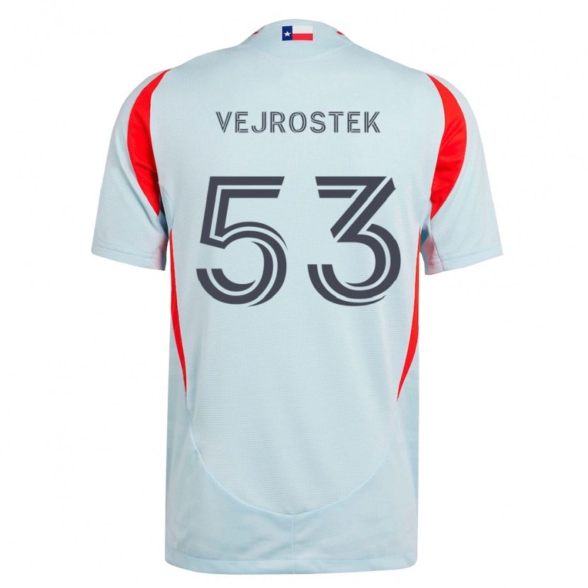Danxen Kinder Liam Vejrostek #53 Dunkelgrau Weiß Rot Auswärtstrikot Trikot 2026/27 T-Shirt Österreich