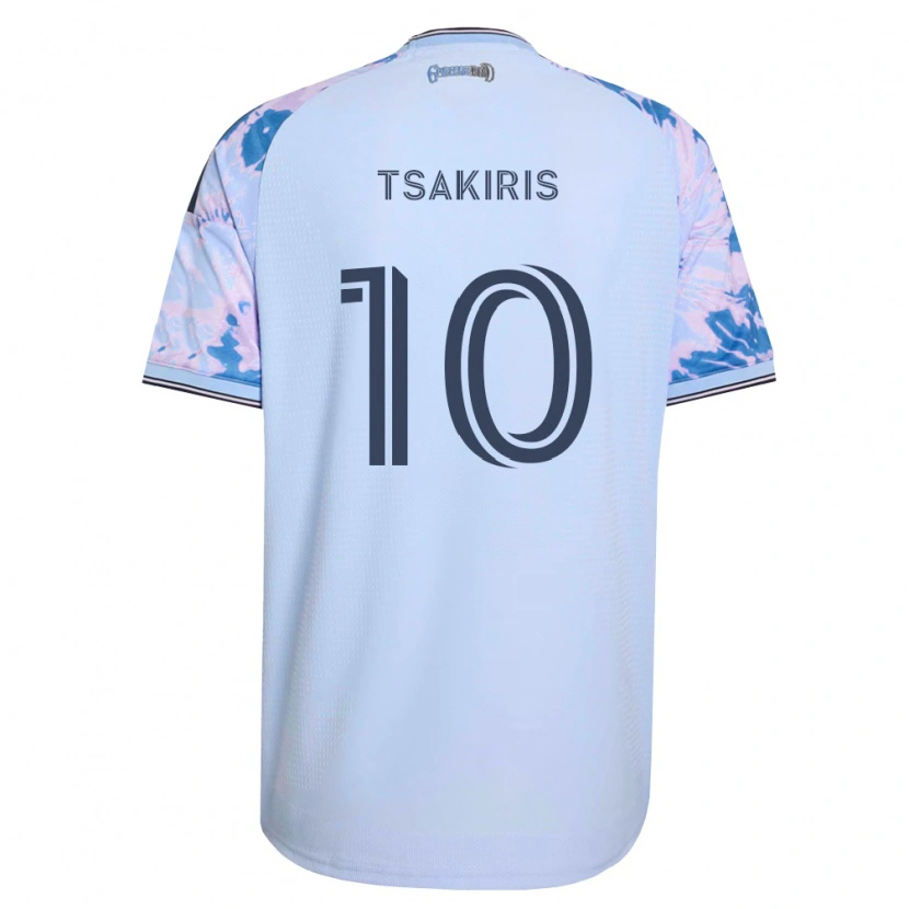 Danxen Kinder Niko Tsakiris #10 Königsblau Weiß Schwarz Auswärtstrikot Trikot 2026/27 T-Shirt Österreich
