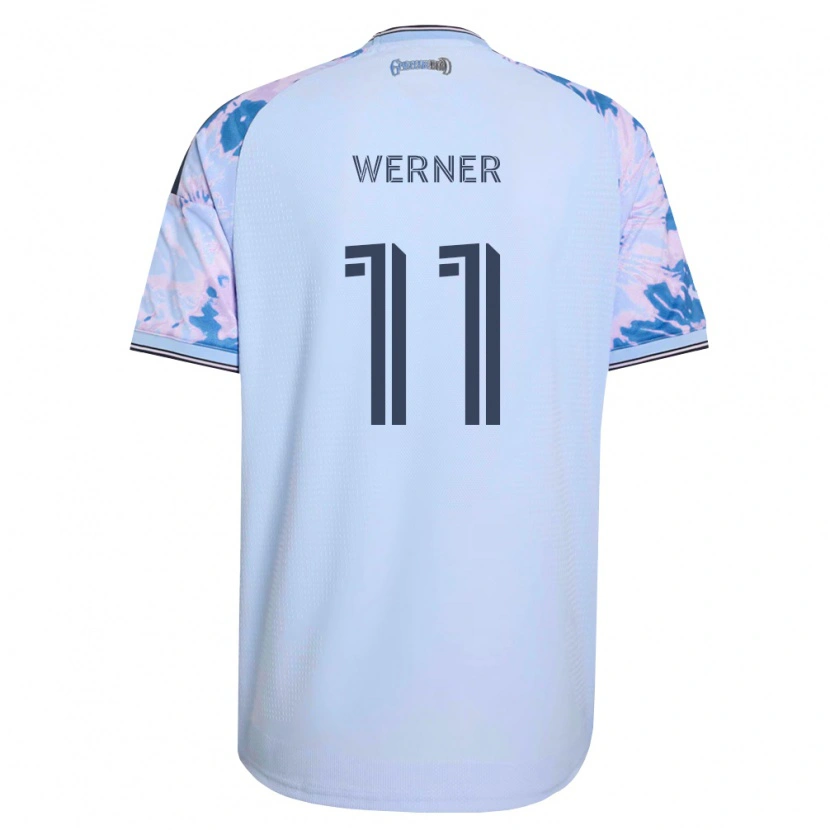 Danxen Kinder Timo Werner #11 Königsblau Weiß Schwarz Auswärtstrikot Trikot 2026/27 T-Shirt Österreich
