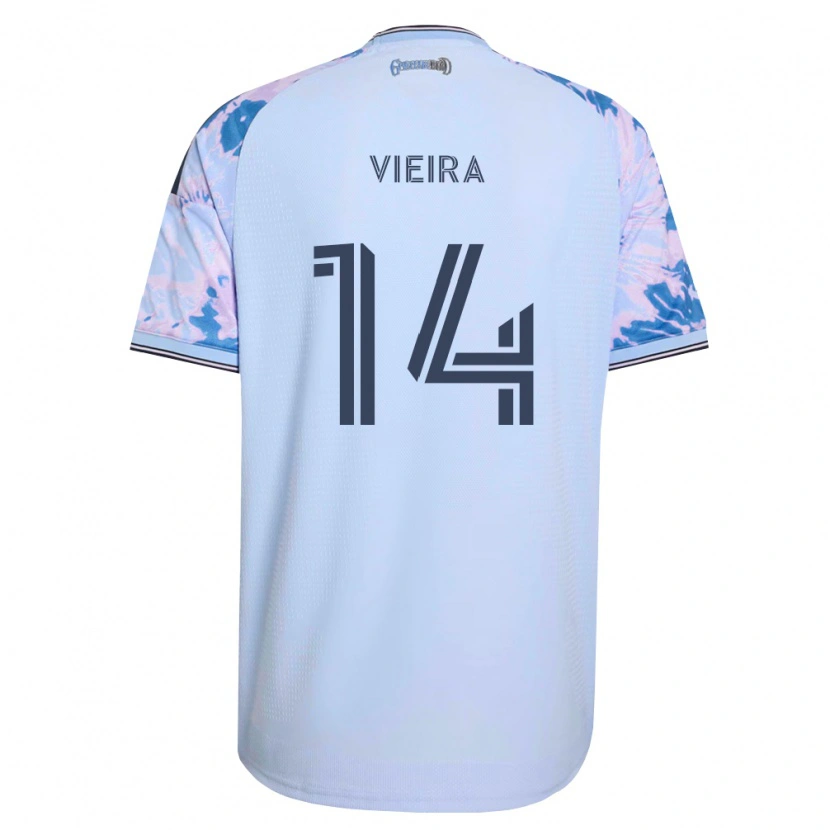 Danxen Kinder Ronaldo Vieira #14 Königsblau Weiß Schwarz Auswärtstrikot Trikot 2026/27 T-Shirt Österreich