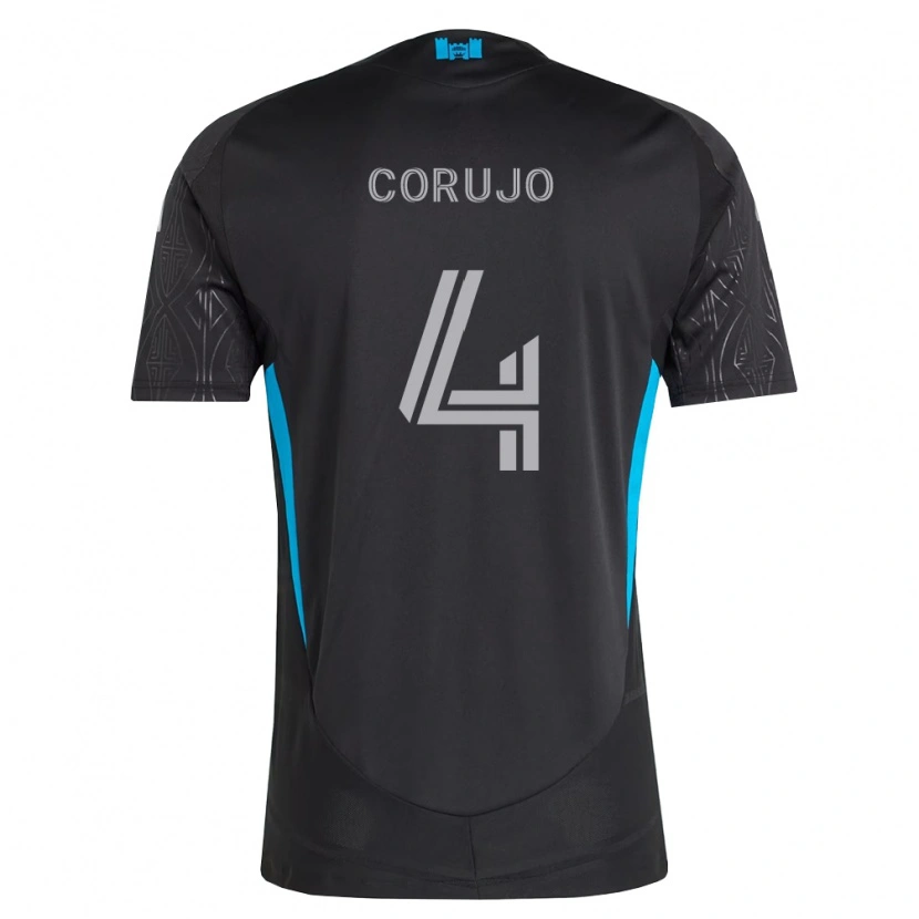 Danxen Kinder Guzmán Corujo #4 Schwarz Weiß Himmelblau Auswärtstrikot Trikot 2026/27 T-Shirt Österreich