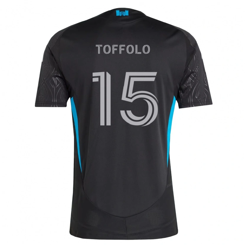 Danxen Kinder Harry Toffolo #15 Schwarz Weiß Himmelblau Auswärtstrikot Trikot 2026/27 T-Shirt Österreich