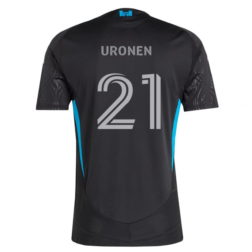 Danxen Kinder Jere Uronen #21 Schwarz Weiß Himmelblau Auswärtstrikot Trikot 2026/27 T-Shirt Österreich