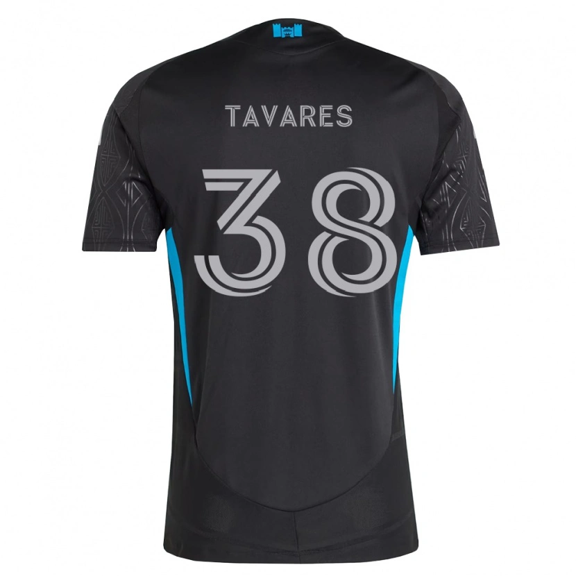 Danxen Kinder Iuri Tavares #38 Schwarz Weiß Himmelblau Auswärtstrikot Trikot 2026/27 T-Shirt Österreich