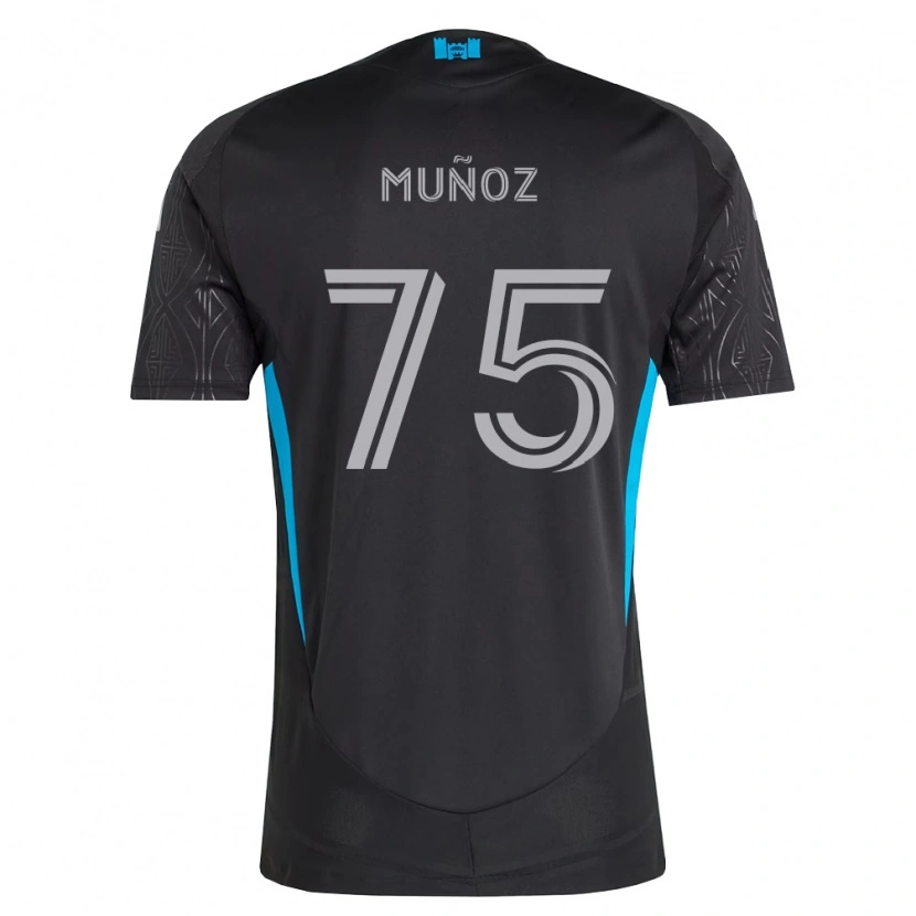 Danxen Kinder Jeremiah Muñoz #75 Schwarz Weiß Himmelblau Auswärtstrikot Trikot 2026/27 T-Shirt Österreich