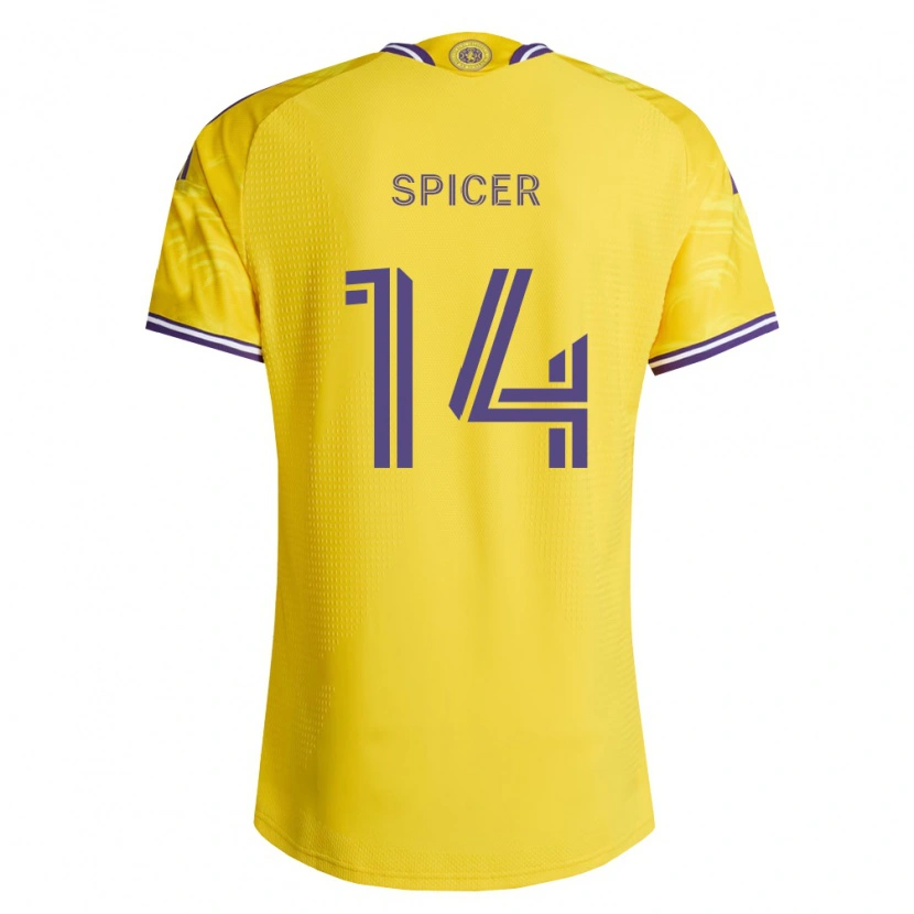 Danxen Kinder Tyrese Spicer #14 Gelb Violett Auswärtstrikot Trikot 2026/27 T-Shirt Österreich