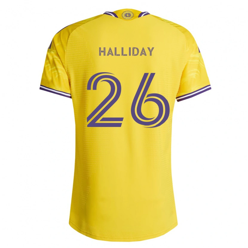 Danxen Kinder Michael Halliday #26 Gelb Violett Auswärtstrikot Trikot 2026/27 T-Shirt Österreich