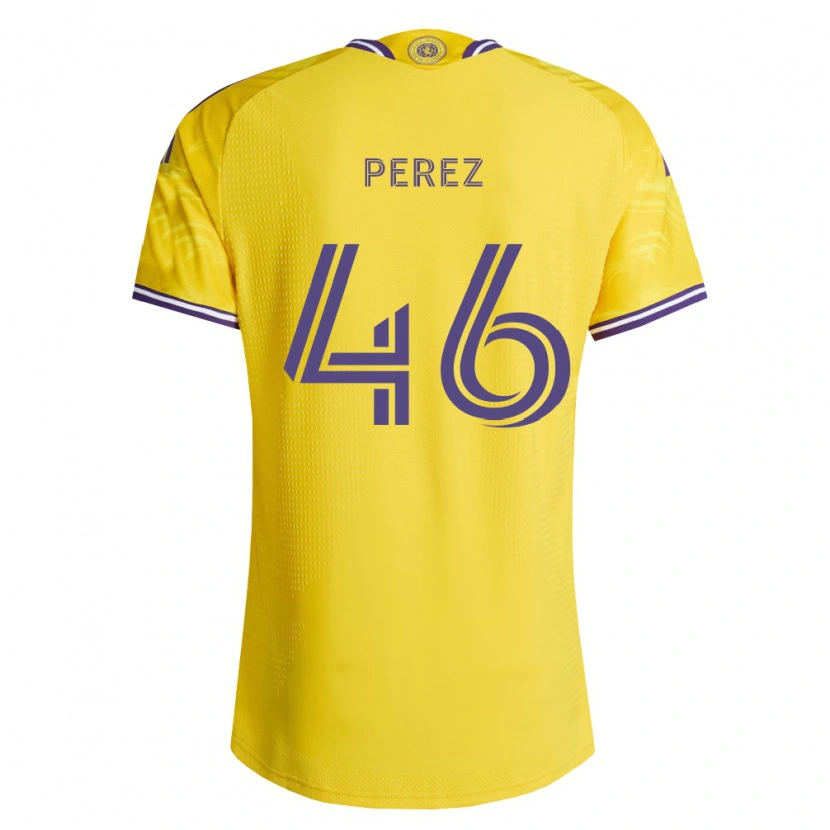 Danxen Kinder Franco Pérez #46 Gelb Violett Auswärtstrikot Trikot 2026/27 T-Shirt Österreich